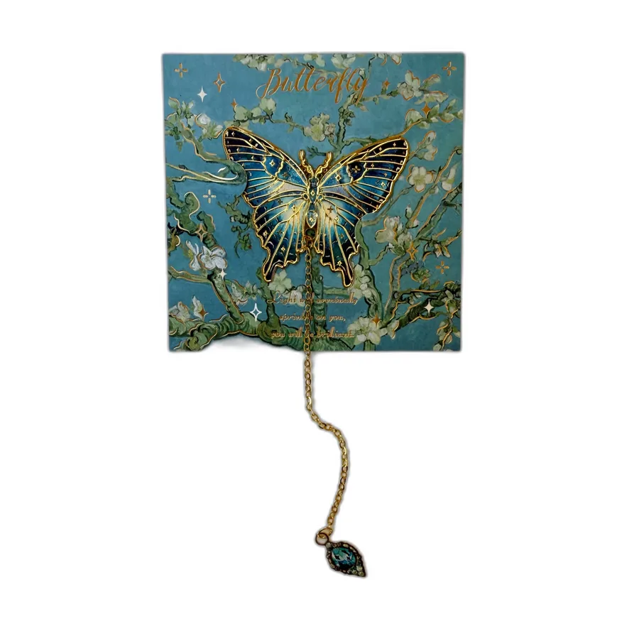 Металева закладка «Метелик» з ланцюжком