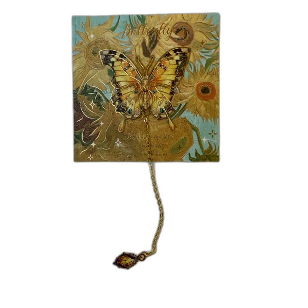 Закладка «Метелик» з ланцюжком - помаранчева