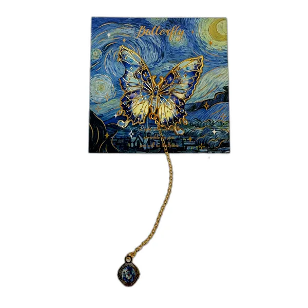 Закладка «Метелик» з ланцюжком - синя