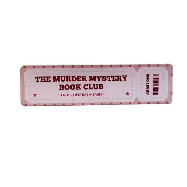 Звичайна закладка білетик - "THE MURDER MYSTERY BOOK CLUB"